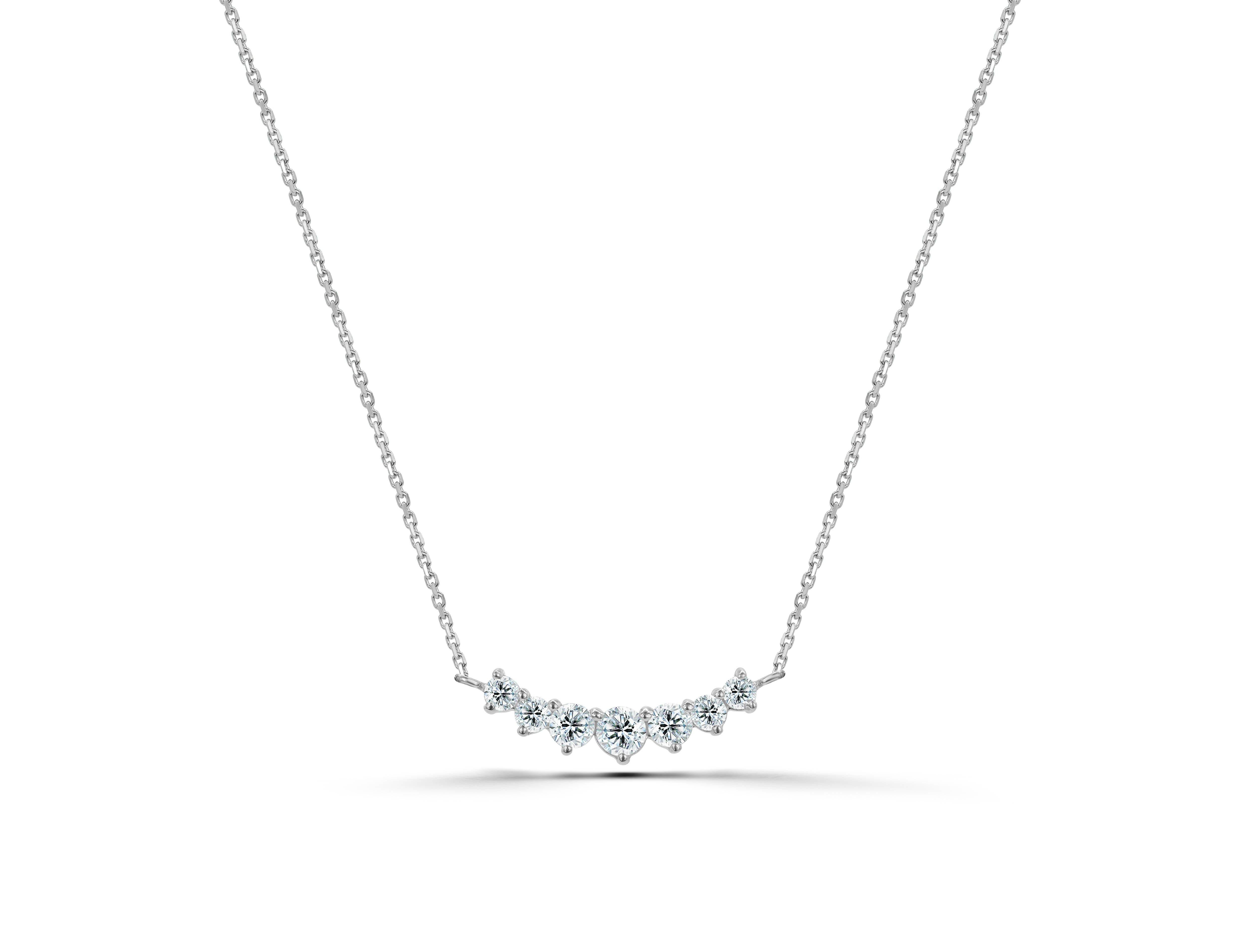 14K Gold Diamant Minimalistische Cluster-Ring-Halskette mit Diamanten  (Rundschliff) im Angebot