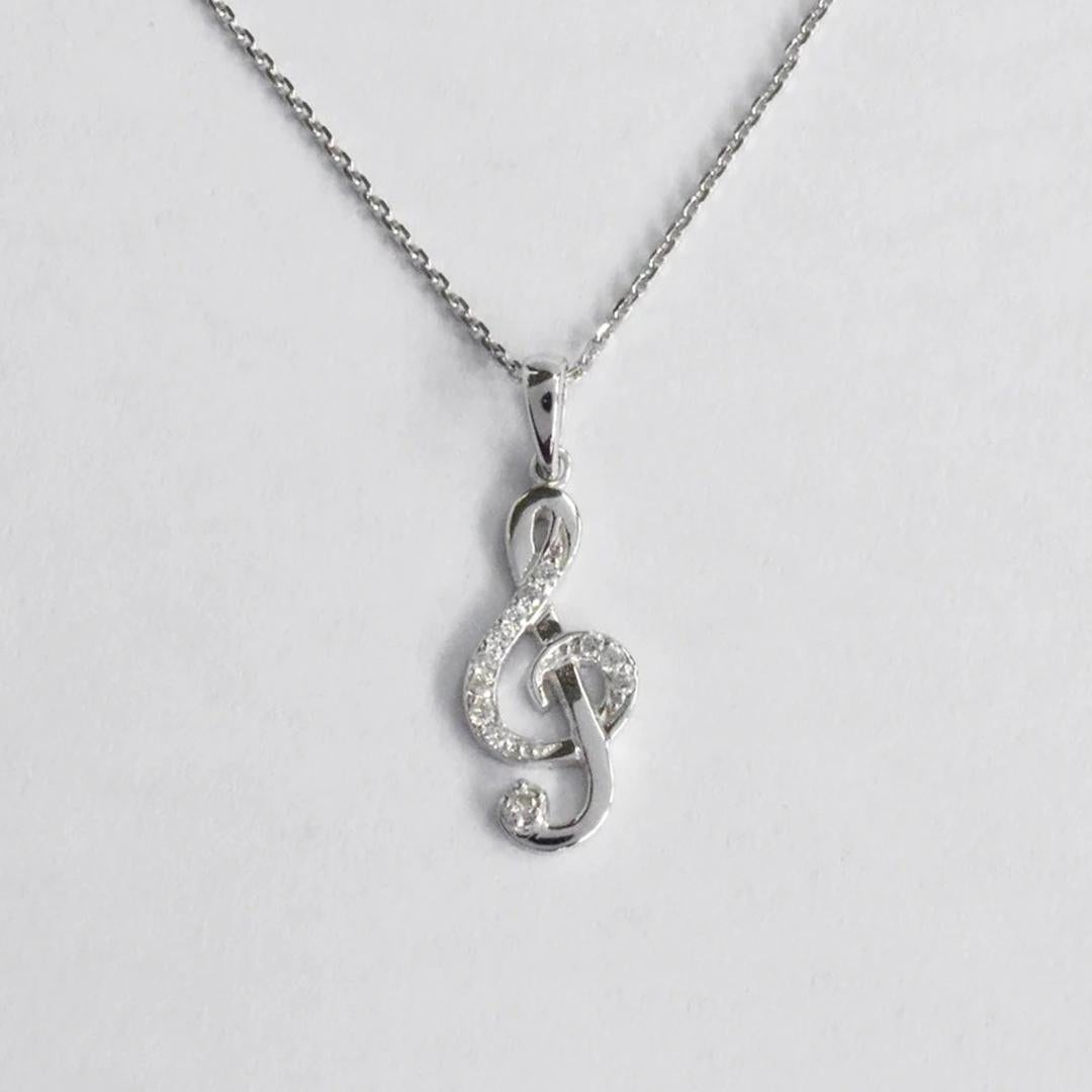 treble clef necklace diamond