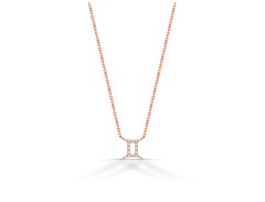 14k Gold Diamond Necklace Gemini Zodiac Sign Birth Sign Necklace