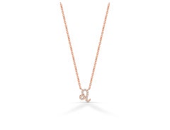 14k Gold Diamant-Halskette Leo Sternzeichen Geburtsschild Halskette