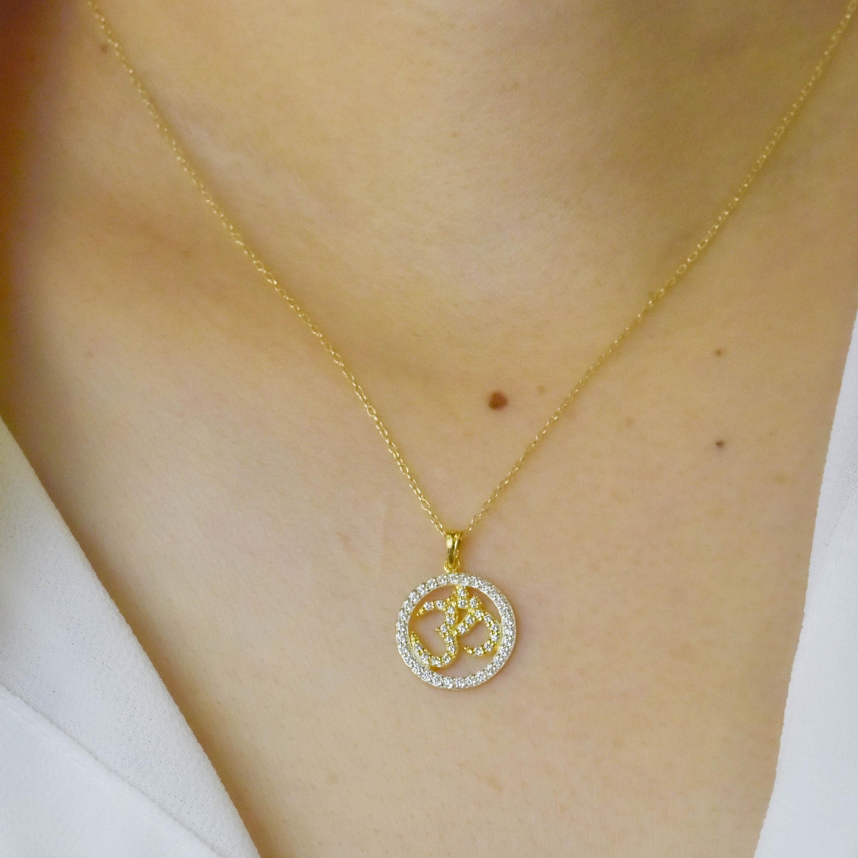 diamond om necklace