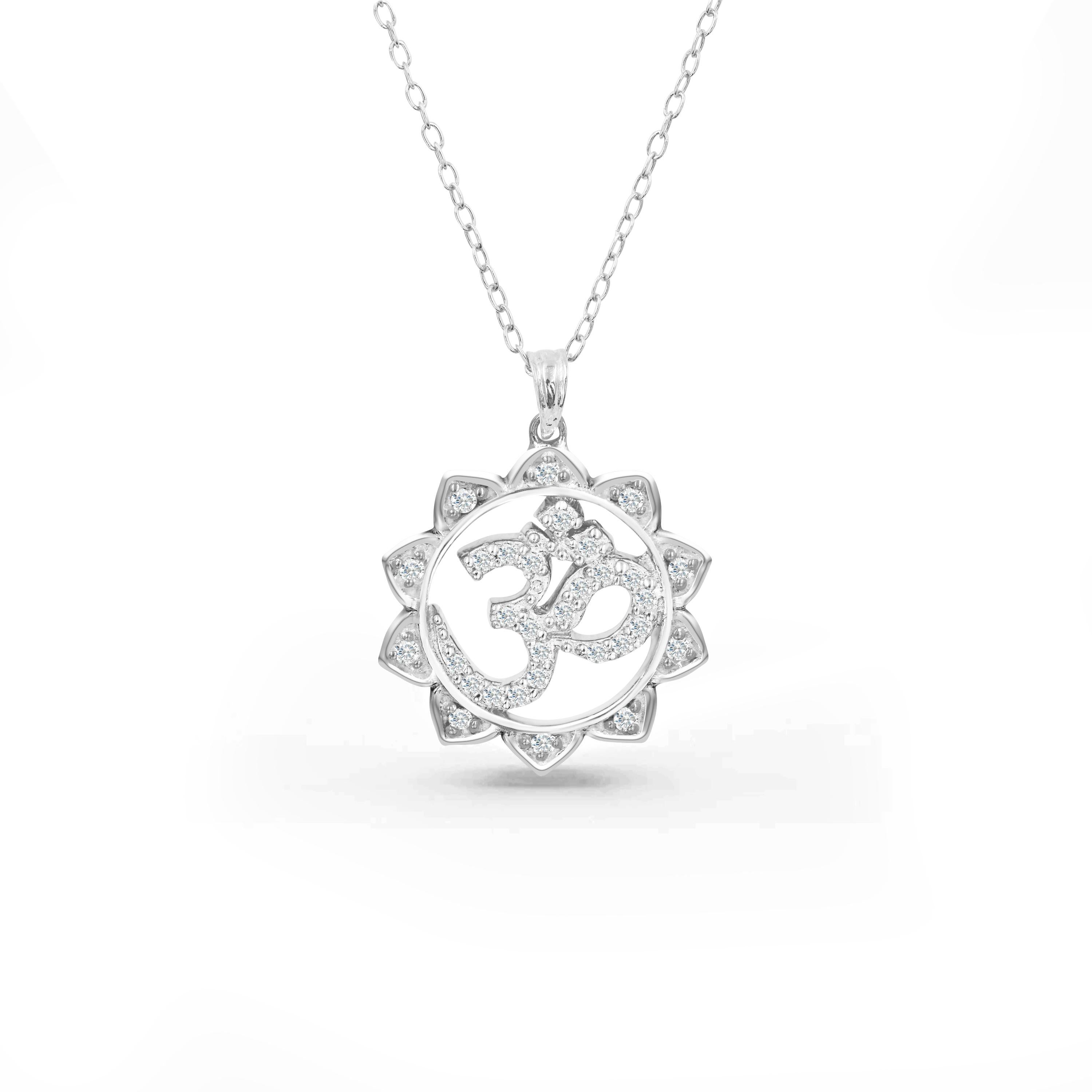 gold and diamond om pendant