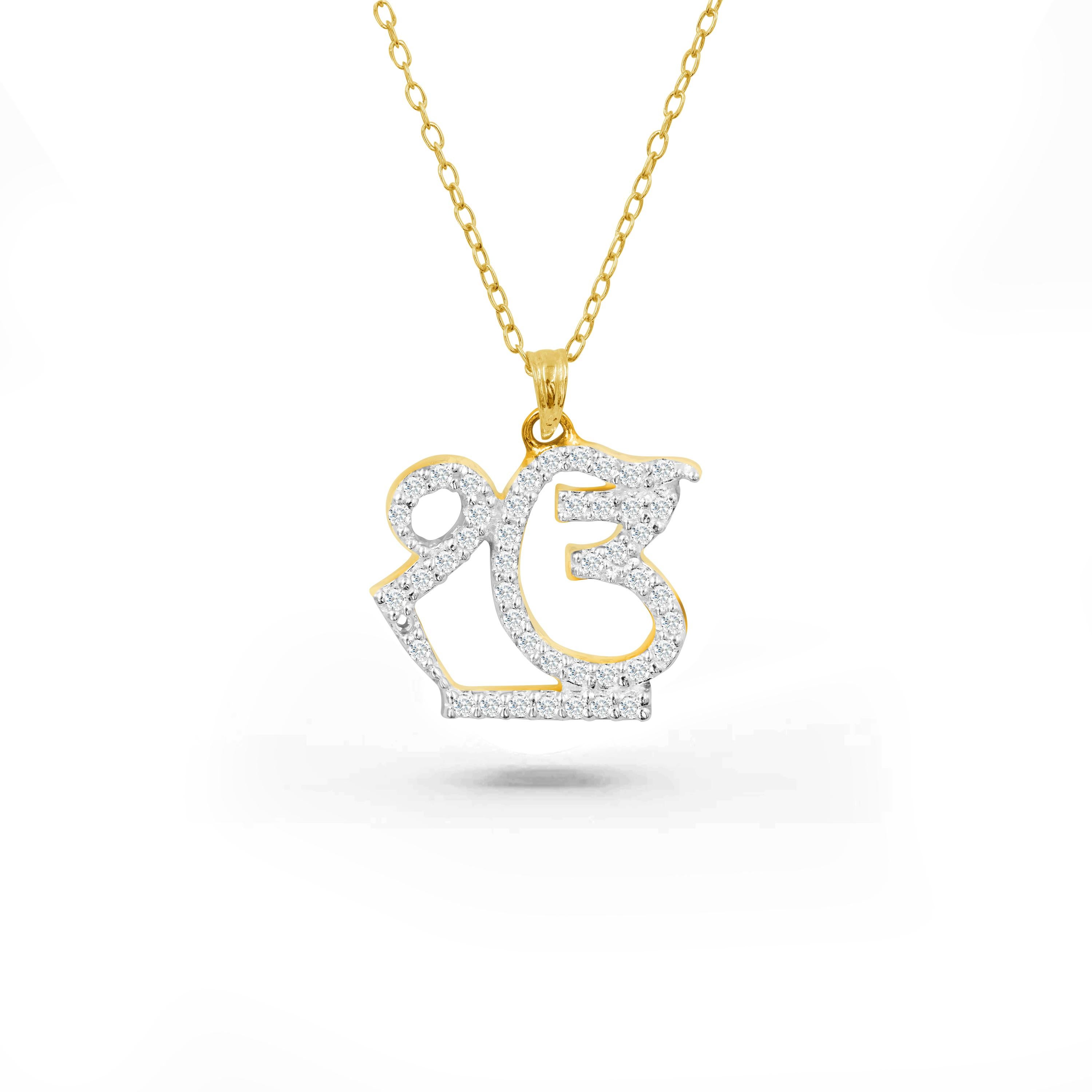 The Handcrafted Ik Onkar diamond necklace is perfect everyday wear to bring inner peace and spirituality. This beautiful sikhism religious necklace is a statement piece. This sikhism necklace can be customized on the gold color and karat of your