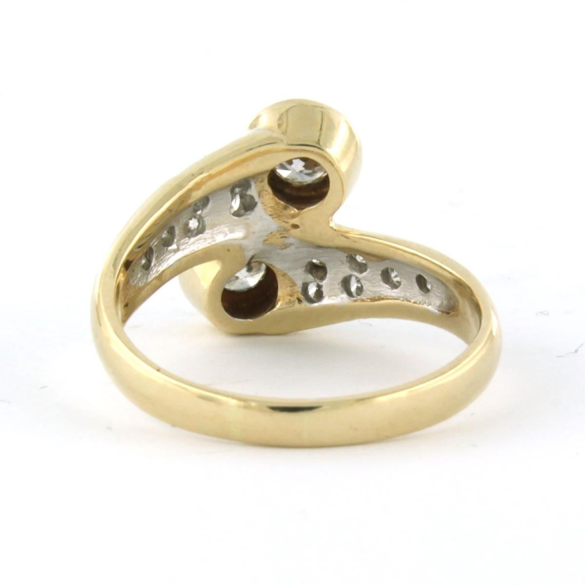 Modern 14k Gold Diamond Ring For Sale