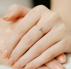 14k Gold Diamond Ring Forever Promise Ring Pave Statement Ring Valentines Gift.