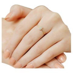 14k Gold Diamantring Forever Promise Ring Pave Statement-Ring Valentins Geschenk.