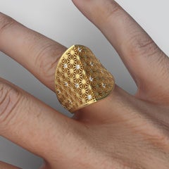 14k Gold Diamond Ring Made in Italy by Oltremare Gioielli Italian Fine Jewelry