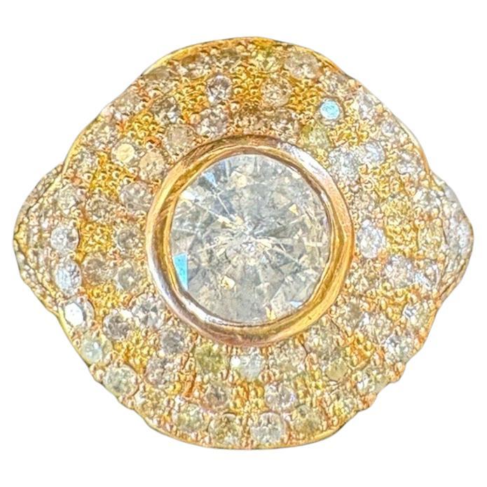 14K Gold Diamond Ring with 1.20ct G VS Center Stone & 1.60ct Accent Diamonds