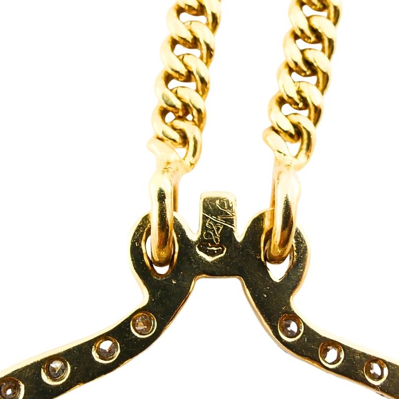 Collana con ciondolo in oro 14k con diamante e zaffiro Motivo occhio in vendita 3