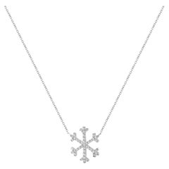 14k Gold Diamant-Schneeflocken-Halskette Winter-Schneeflocken- Weihnachtsgeschenk