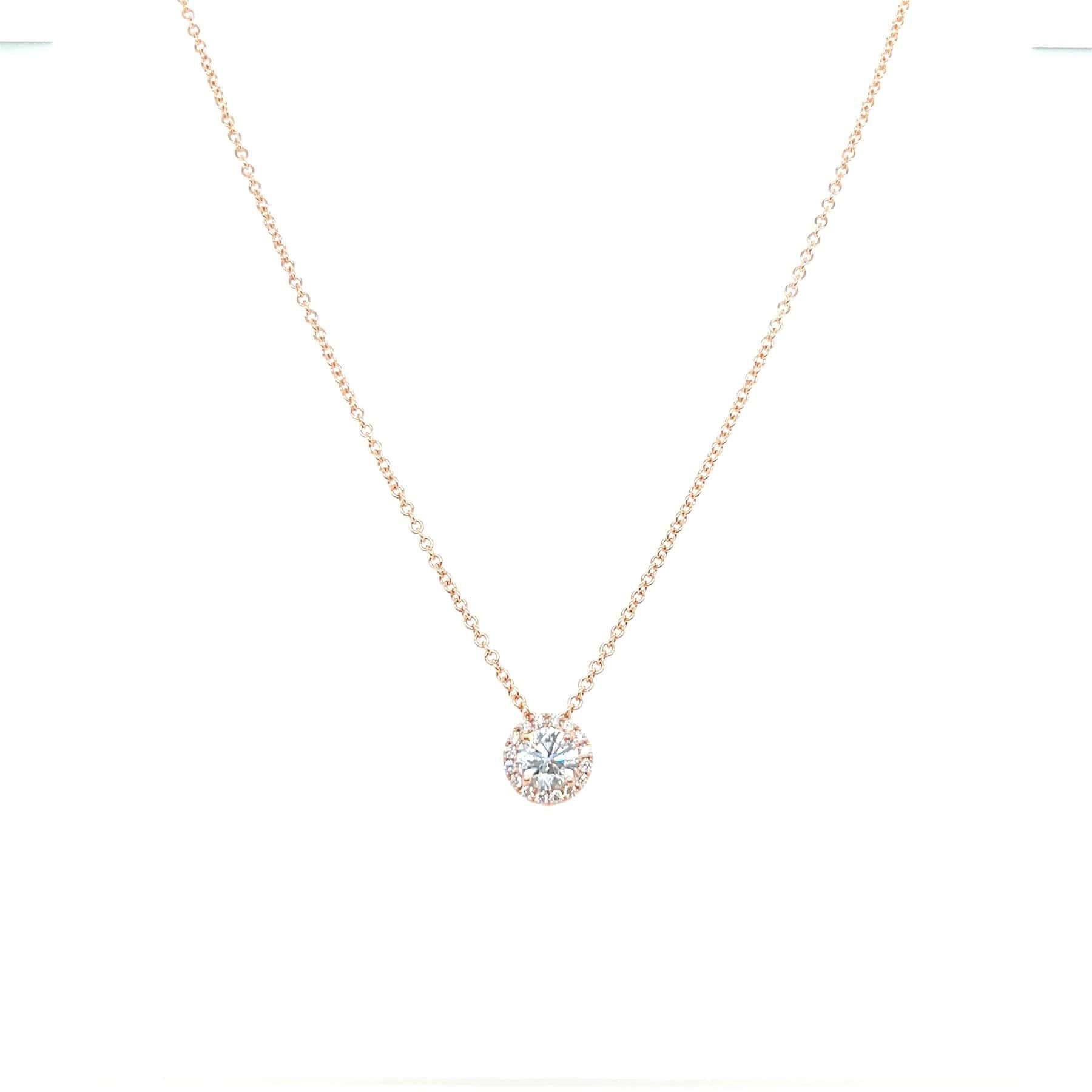 This diamond circle pendant provides a glowing chic look

Necklace Information
Metal : 14k Gold
Diamond Total Carats : 0.40ttcw
Diamond Cut : Round Natural Diamonds
Diamond Clarity : VS -SI
Diamond Color : F-G
Color : White Gold, Yellow Gold, Rose
