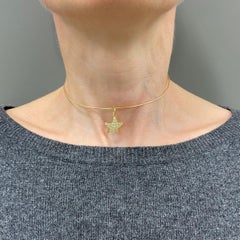 14k Gold Diamond Star Pendant 10k Gold Choker Necklace
