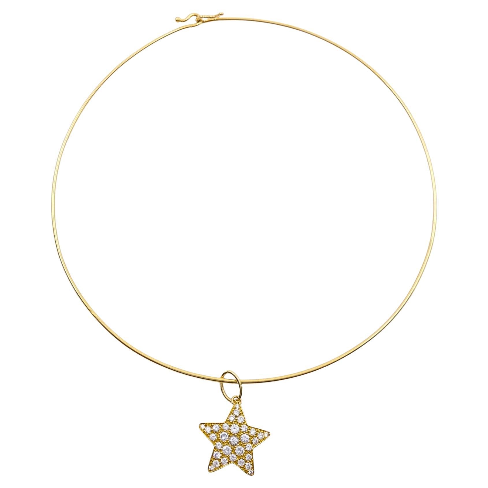 Colgante Estrella Diamante Oro 14k Collar Gargantilla Oro 10k