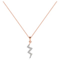 Collier Thunderbolt en or 14 carats avec diamants et collier étincelant en forme de boucle