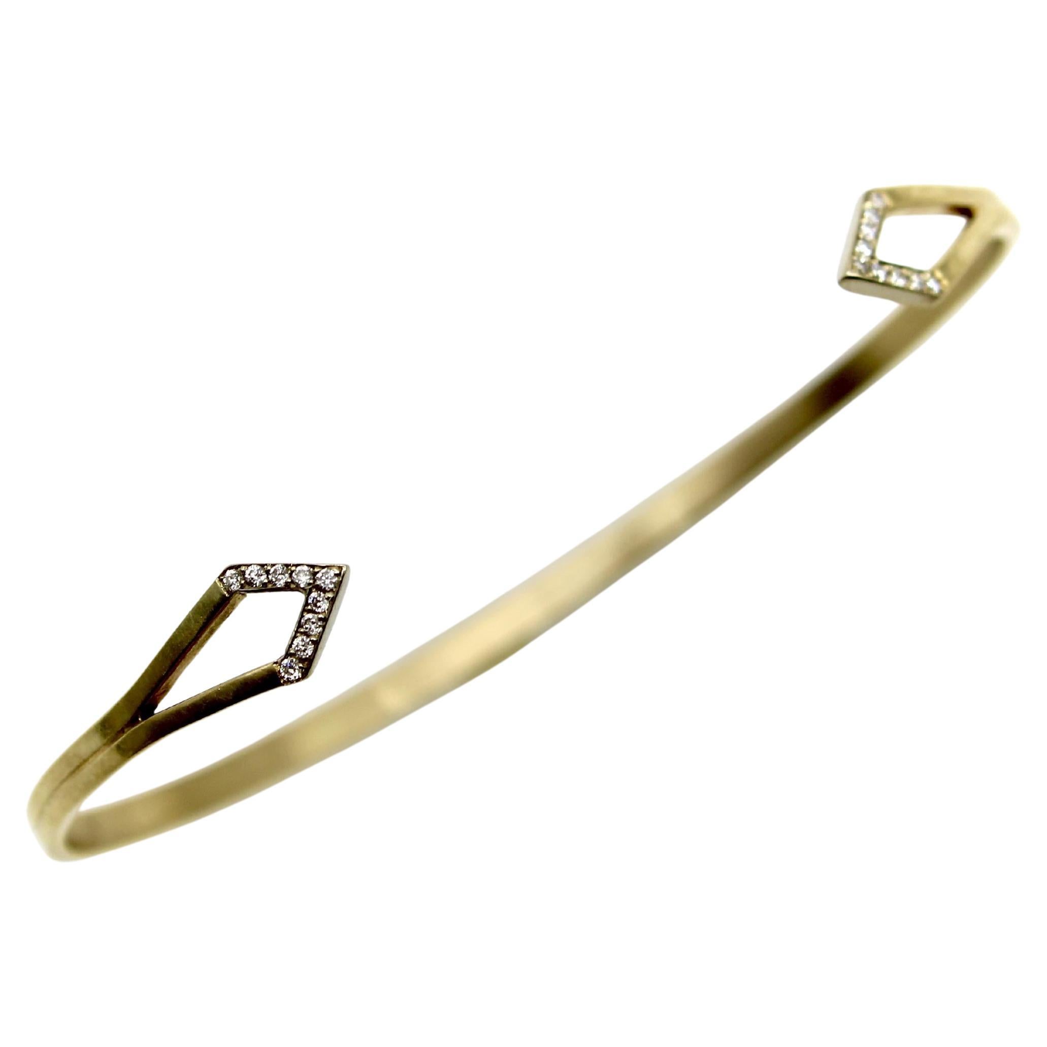 14K Gold Diamond Tipped Cuff Bracelet by Kimberly Doyle