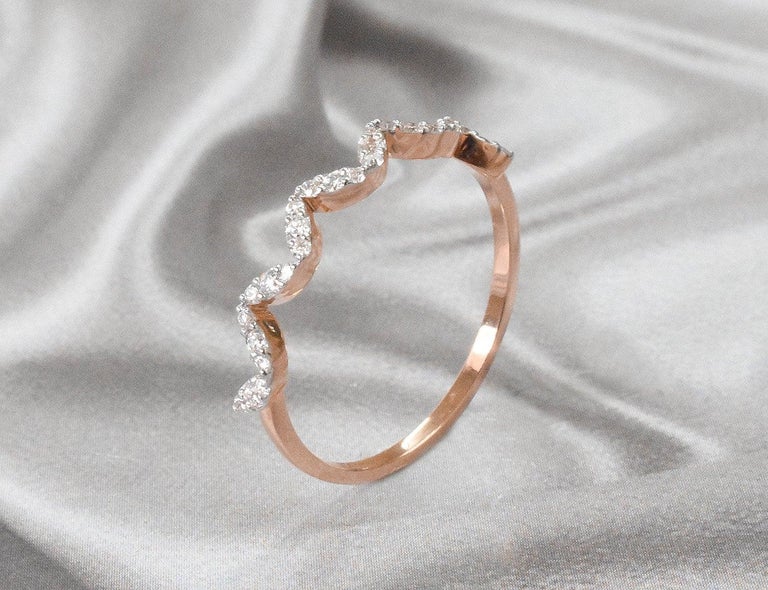 Customizable 14k Gold Diamond Wedding Band Ring Half Eternity Ring ...