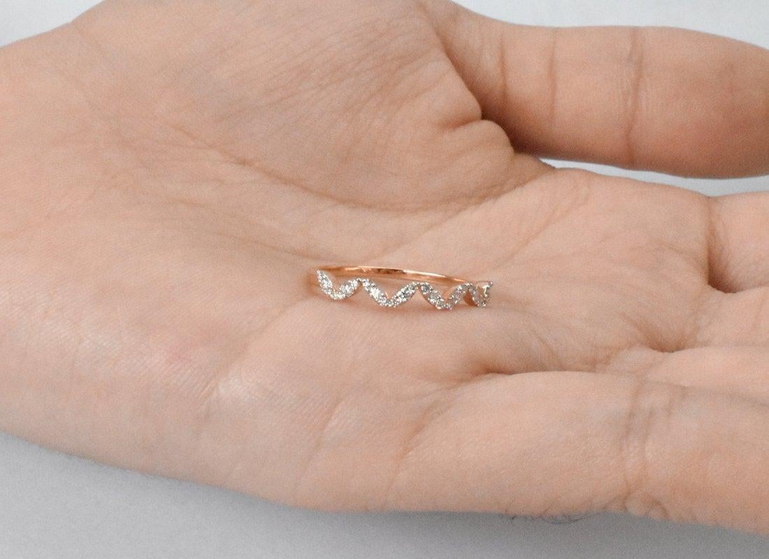 For Sale:  14k Gold Diamond Wedding Band Ring Half Eternity Ring Engagement Ring 7