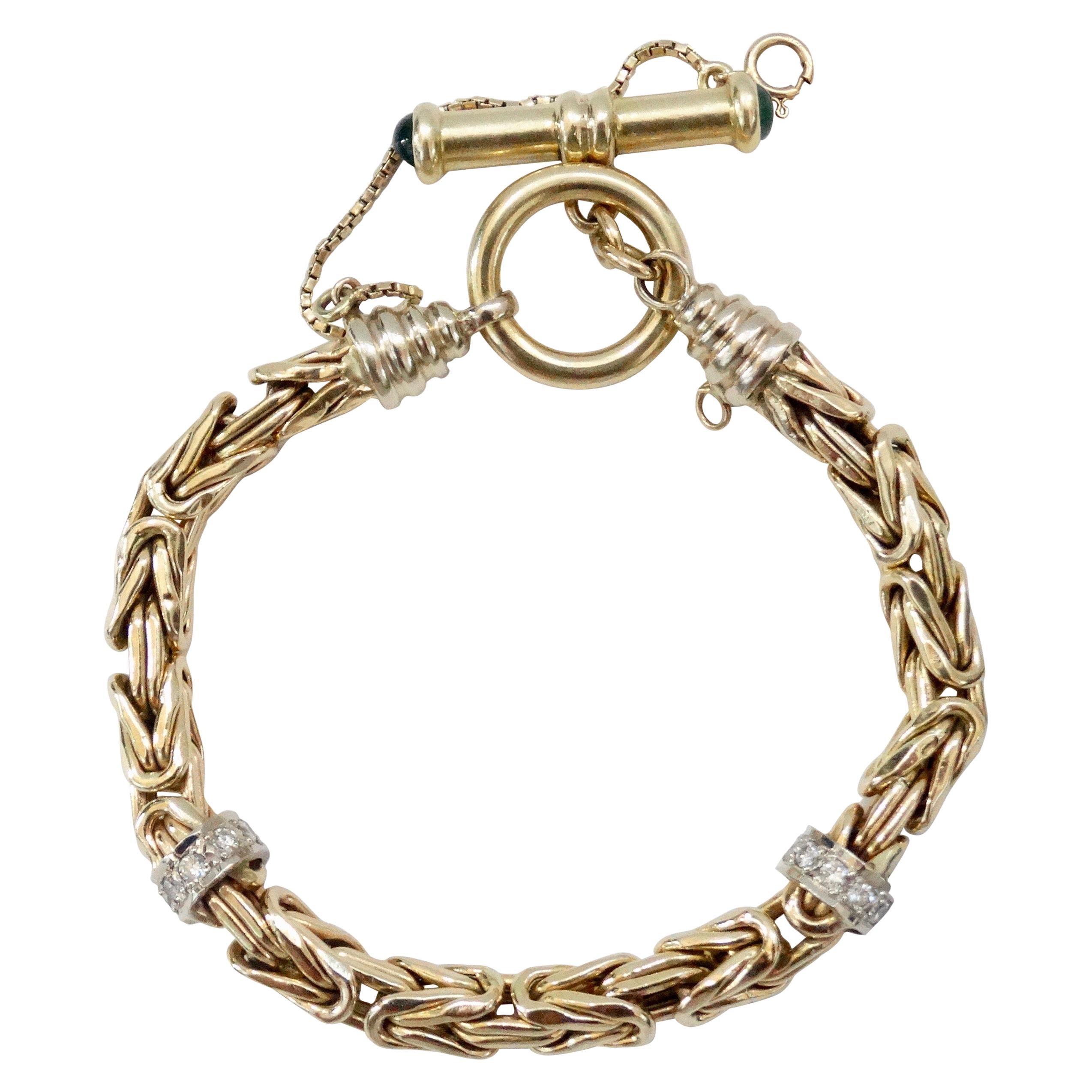 Gold & Diamonds 1920s Rope Chain Bracelet 