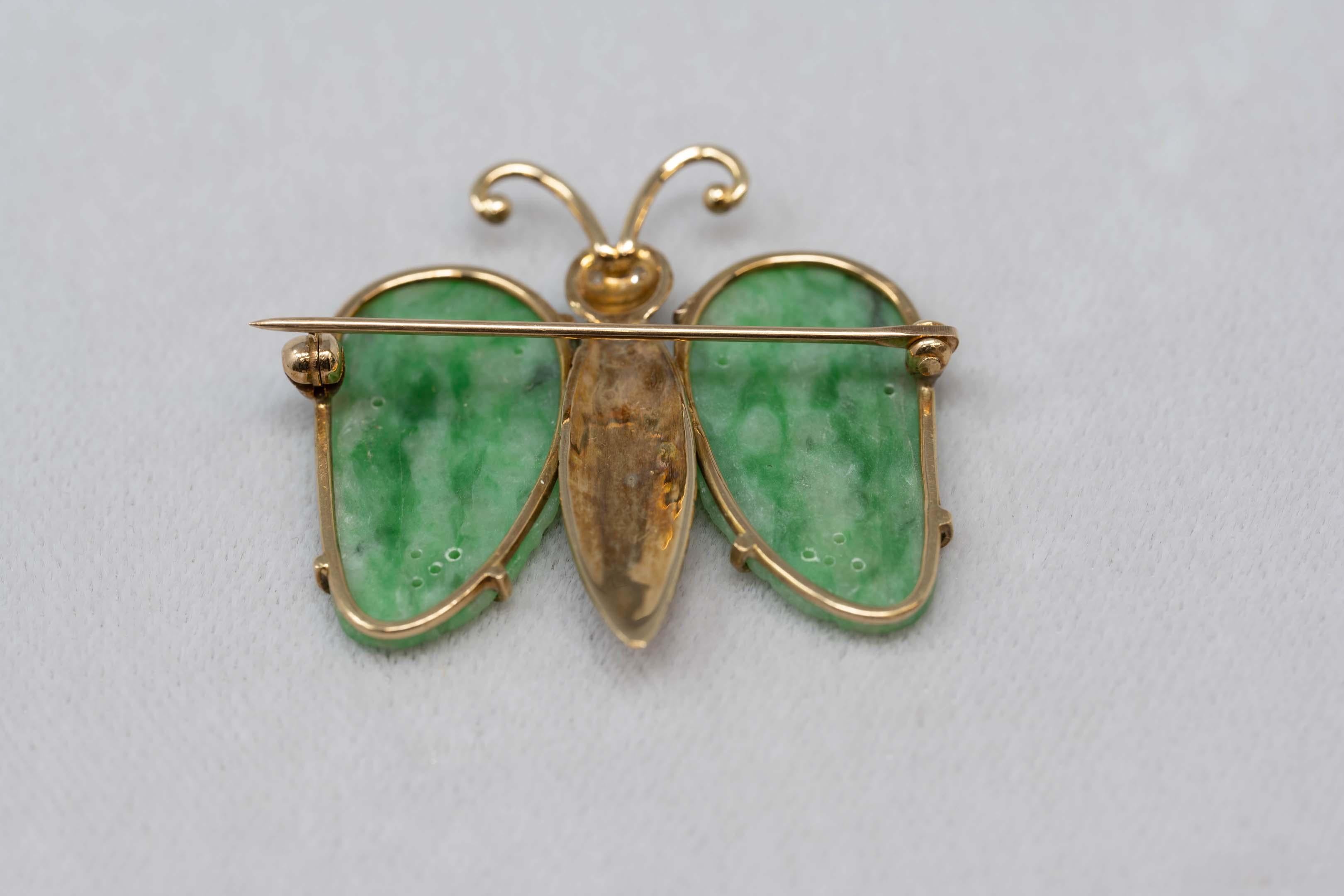vintage jade brooch