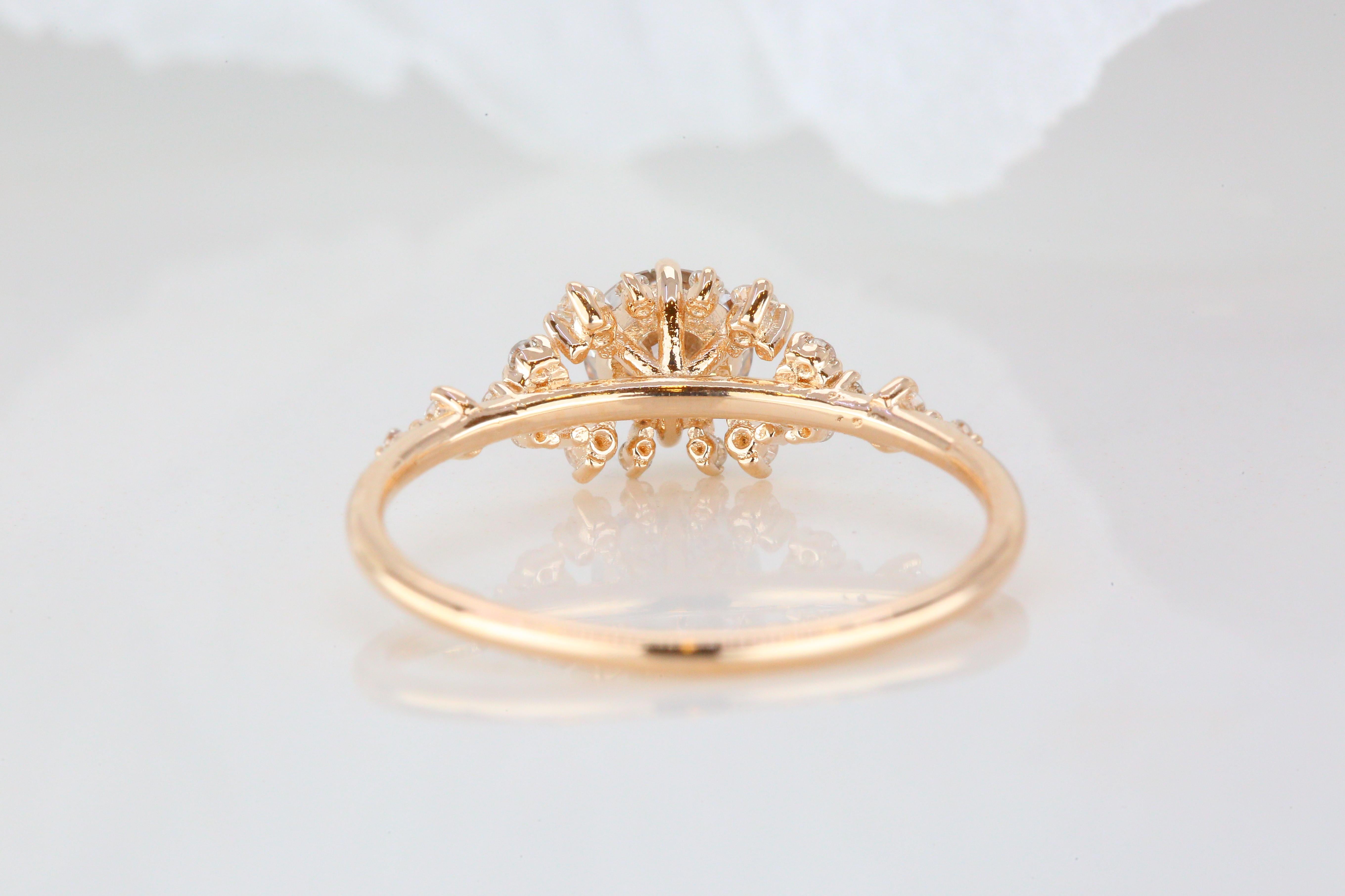 For Sale:  14K Gold Diana Model Solid Diamond Ring 0, 40 ct F/G-SI 6