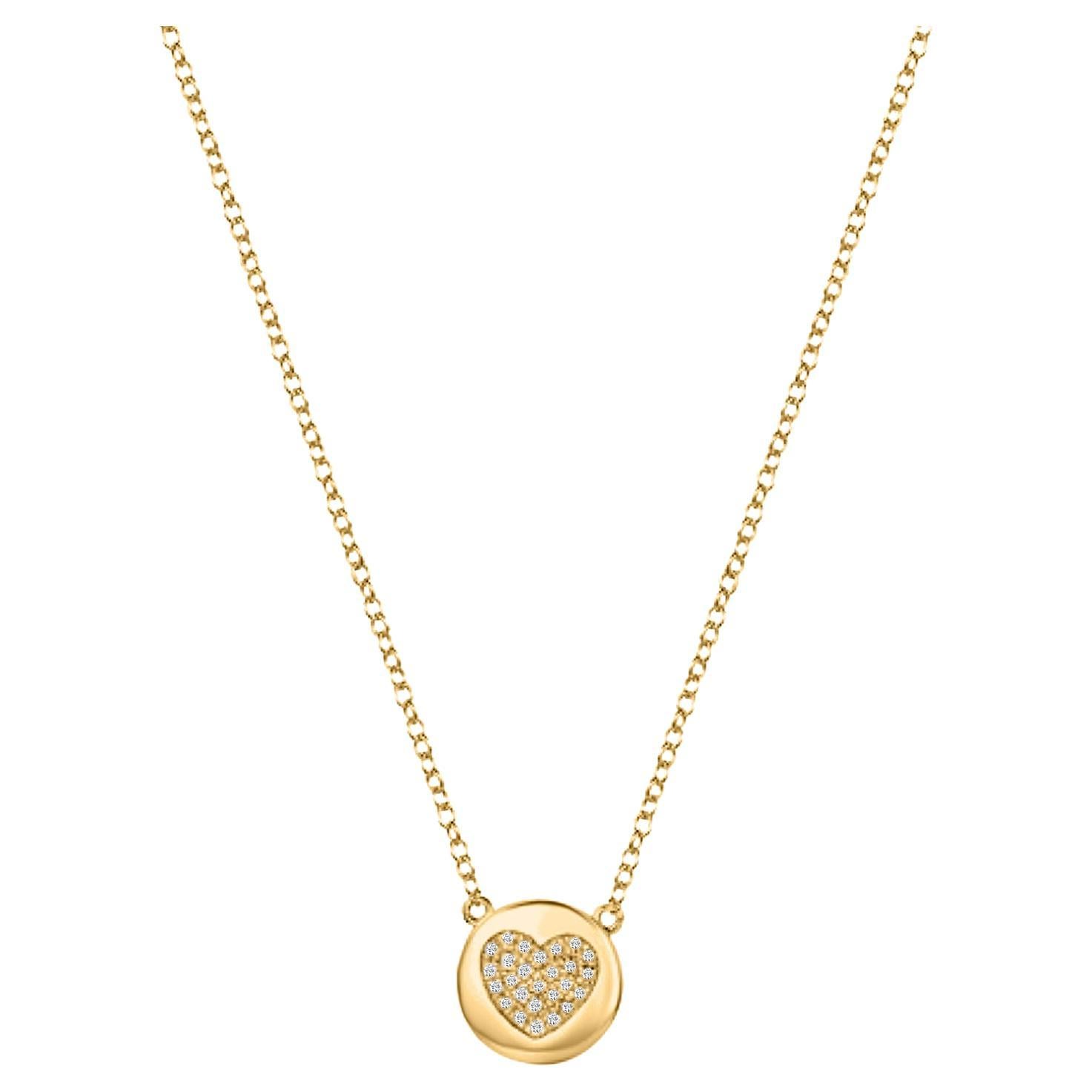 June's Diamond Disc Heart Necklace