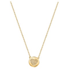 June's Diamond Disc Heart Necklace