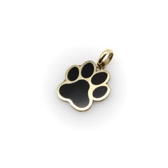 14K Gold Dog Paw Charm
