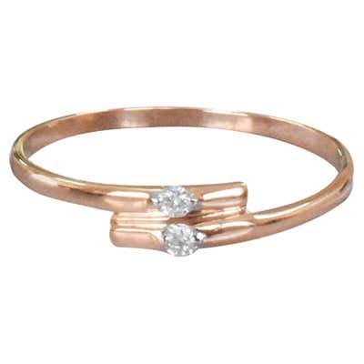 Customizable 14k Solid Gold Dainty Twin Hearts Ring, Cute Delicate ...