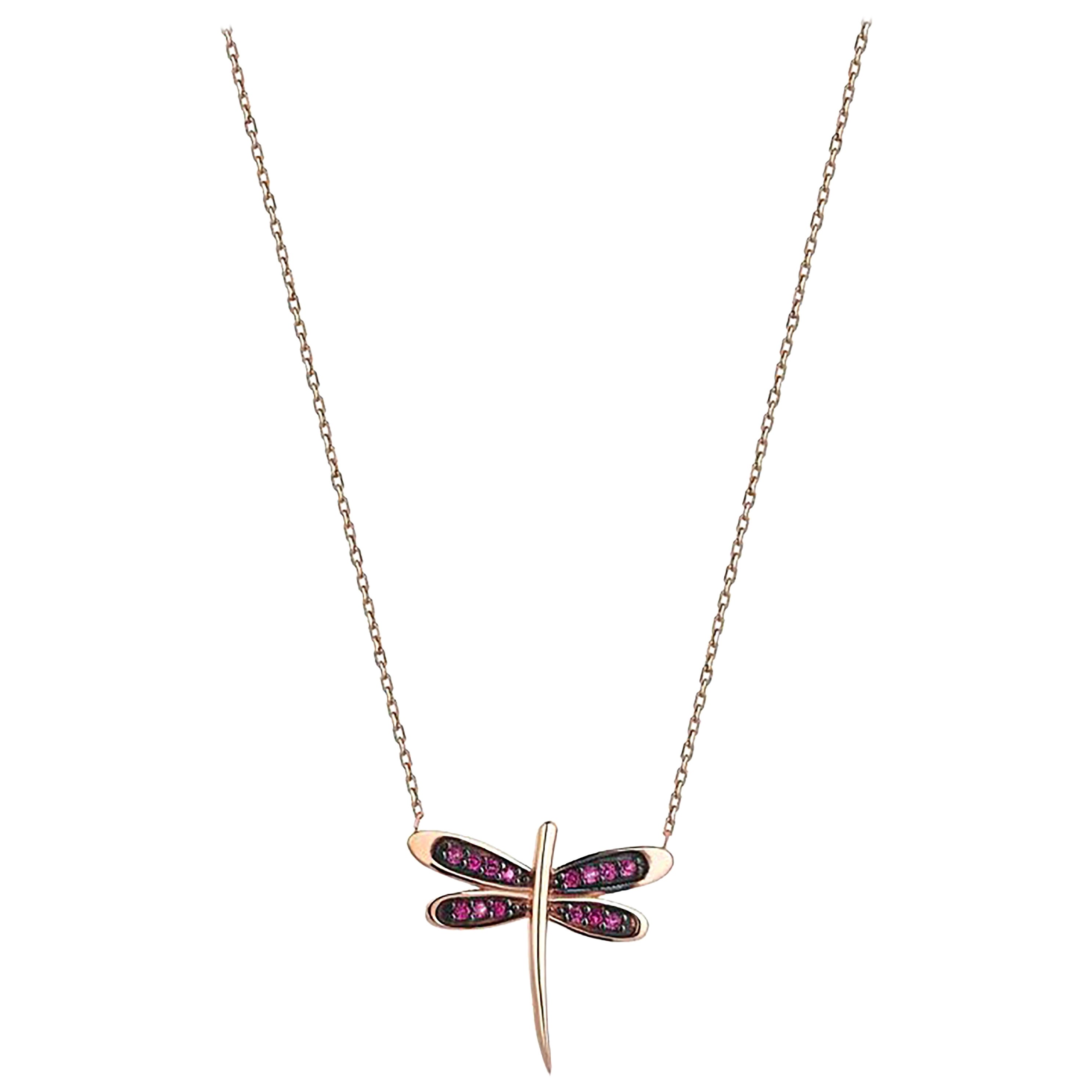 Collier libellule en or 14k, pendentif libellule en or, breloque libellule en or