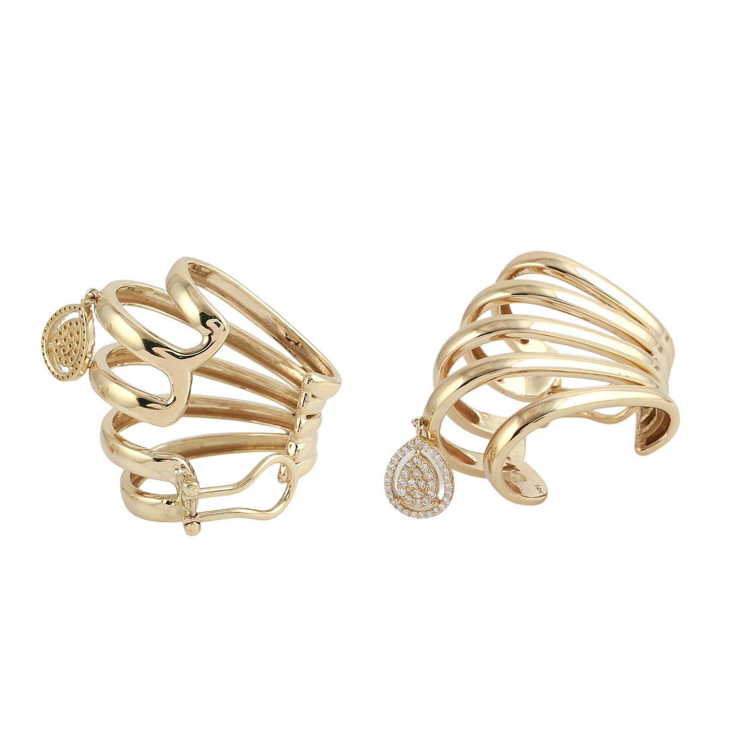 Taglio misto Orecchini in oro 14k con diamanti in vendita