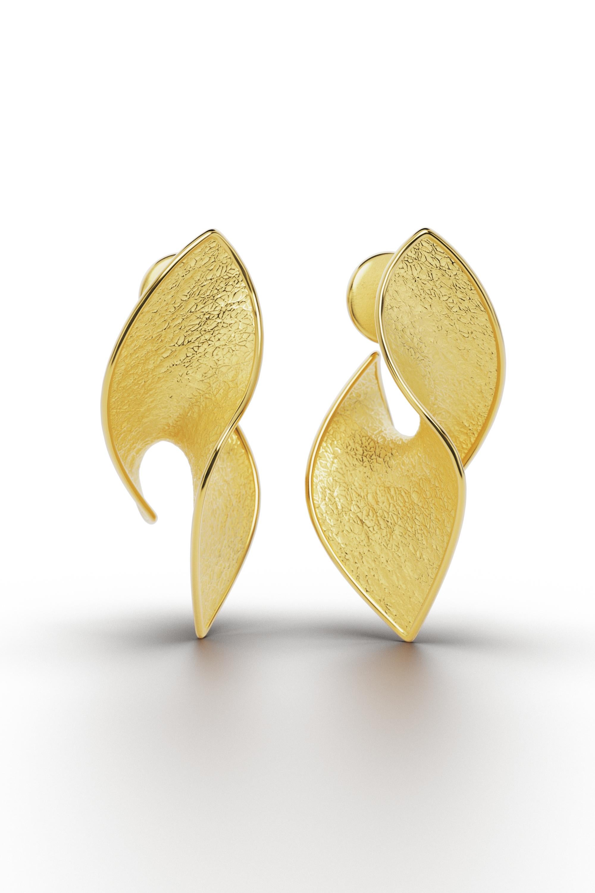 Pendientes de Oro de 14k Fabricados en Italia por Oltremare Gioielli Joyería Contemporánea en venta 4