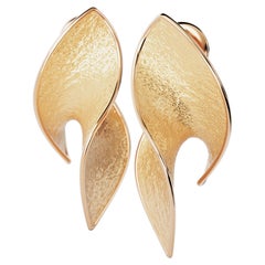14k Goldohrringe, hergestellt in Italien von Oltremare Gioielli Contemporary Jewelry
