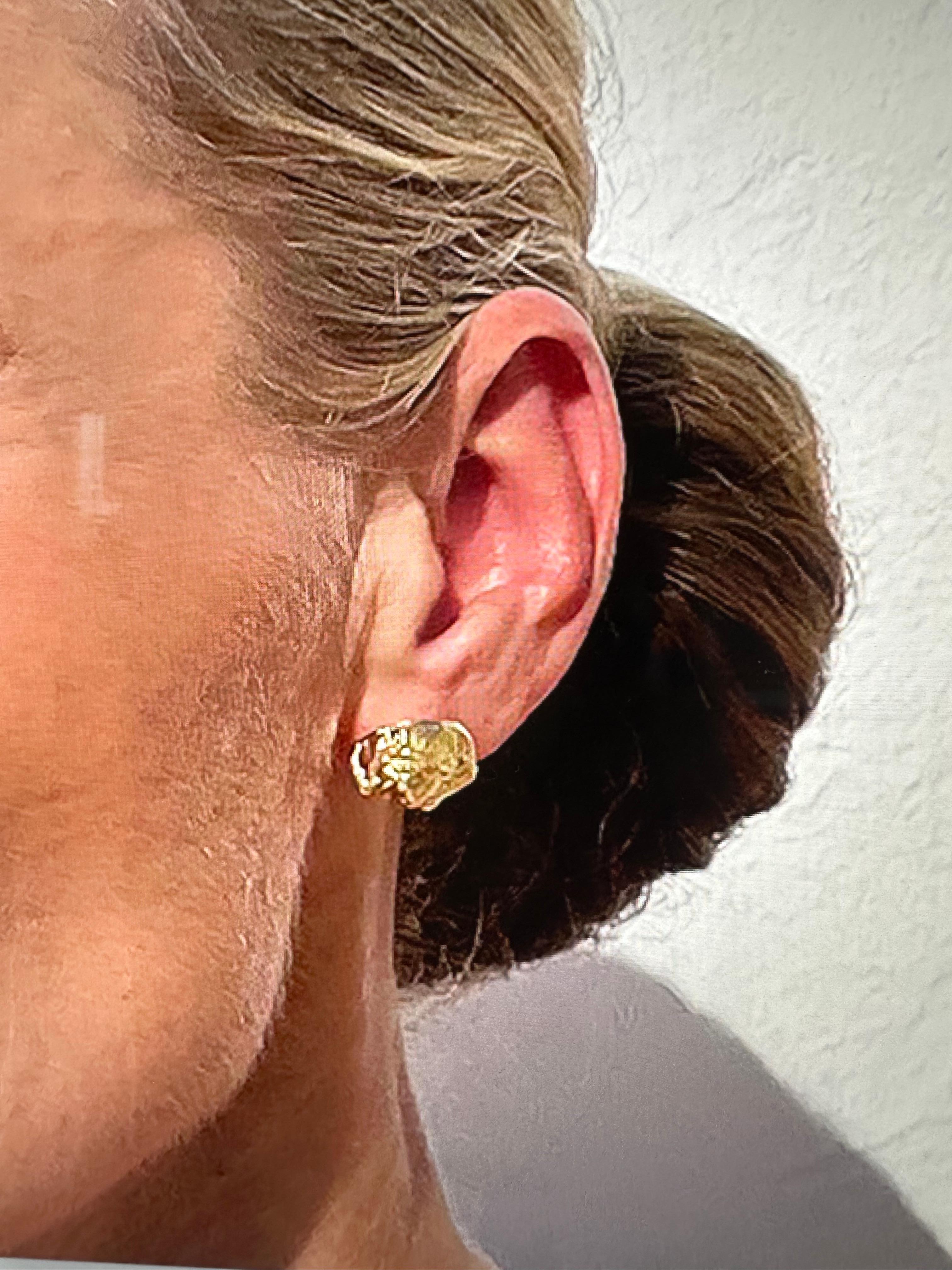 14K Gold Earrings “Nuggets” by Björn Weckström for Lapponia Made 1974 6