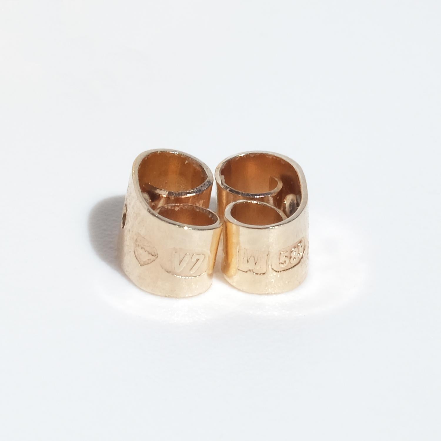 14K Gold Earrings “Nuggets” by Björn Weckström for Lapponia Made 1974 2