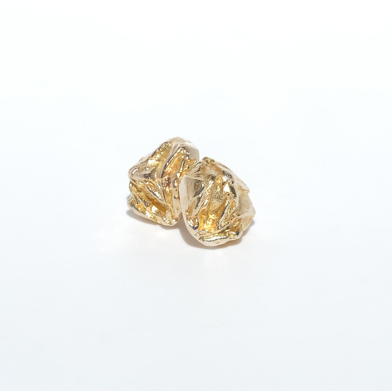 14K Gold Earrings “Nuggets” by Björn Weckström for Lapponia Made 1974 4