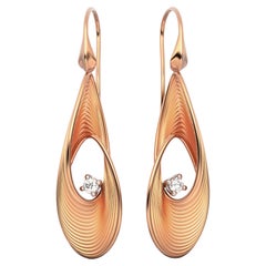 14k Gold Earrings with Diamonds, Oltremare Gioielli Gold Earrings Made in Italy