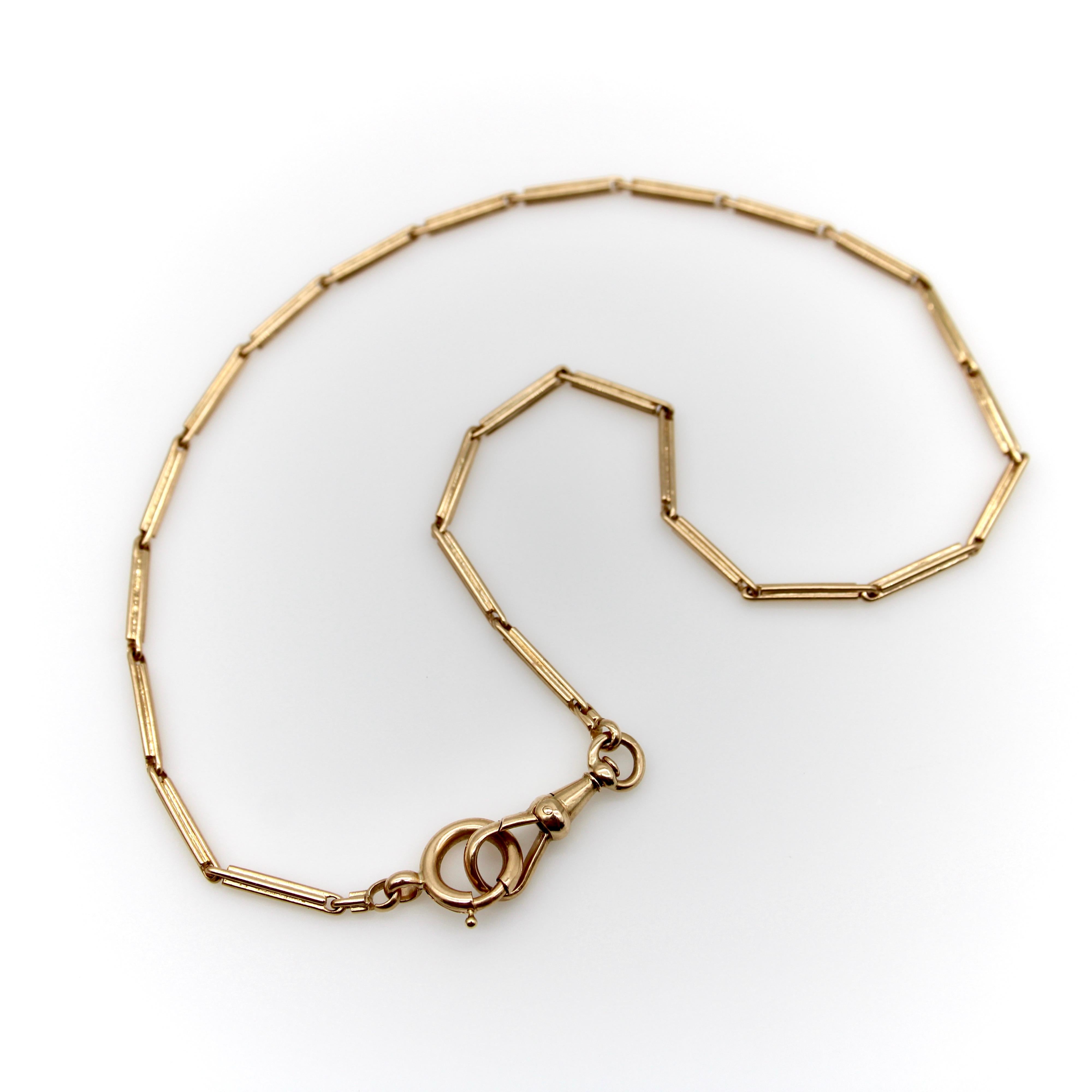 Women's or Men's 14K Gold Edwardian Austro-Hungarian Watch Chain For Sale