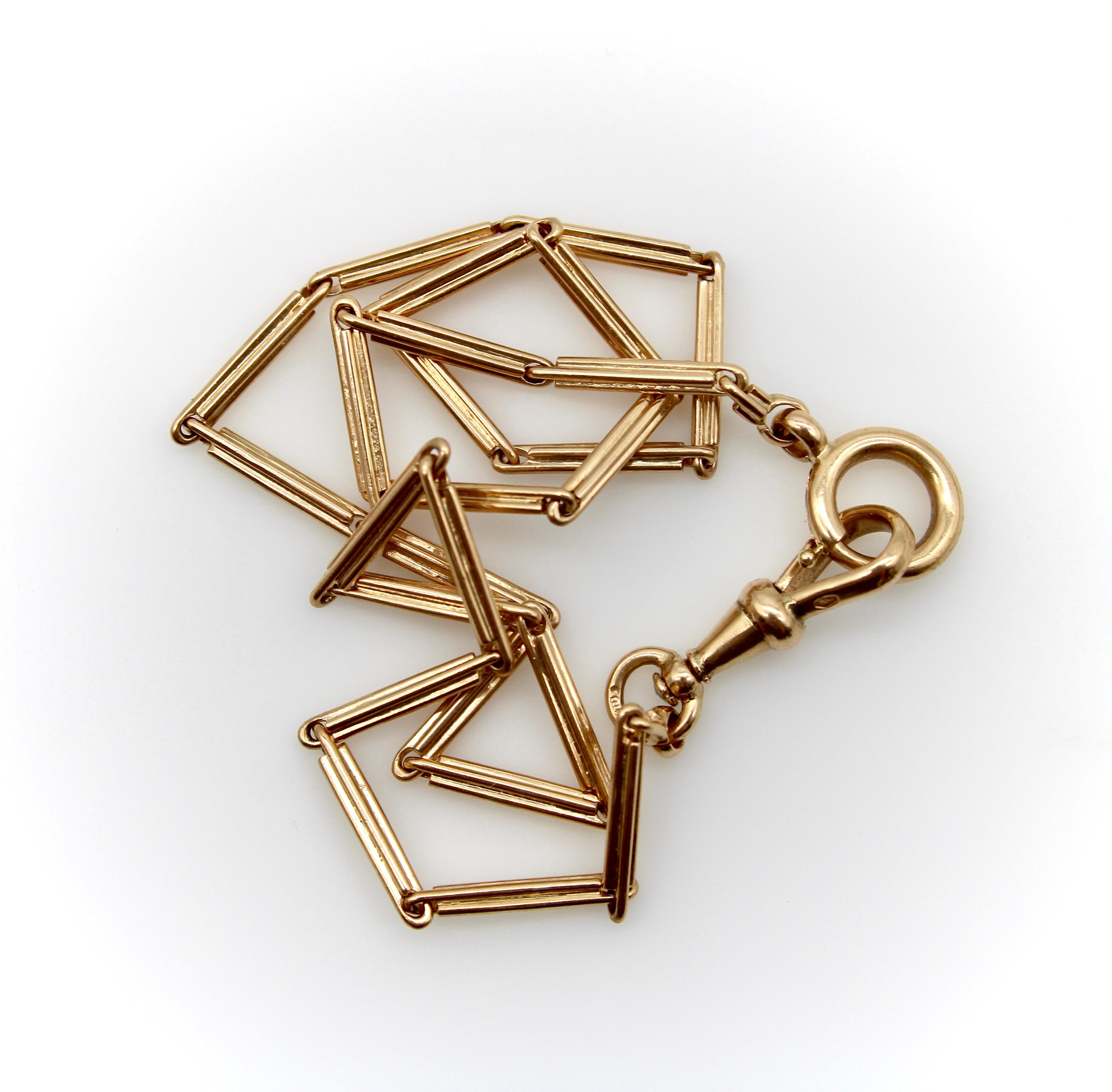 14K Gold Edwardian Austro-Hungarian Watch Chain For Sale 1