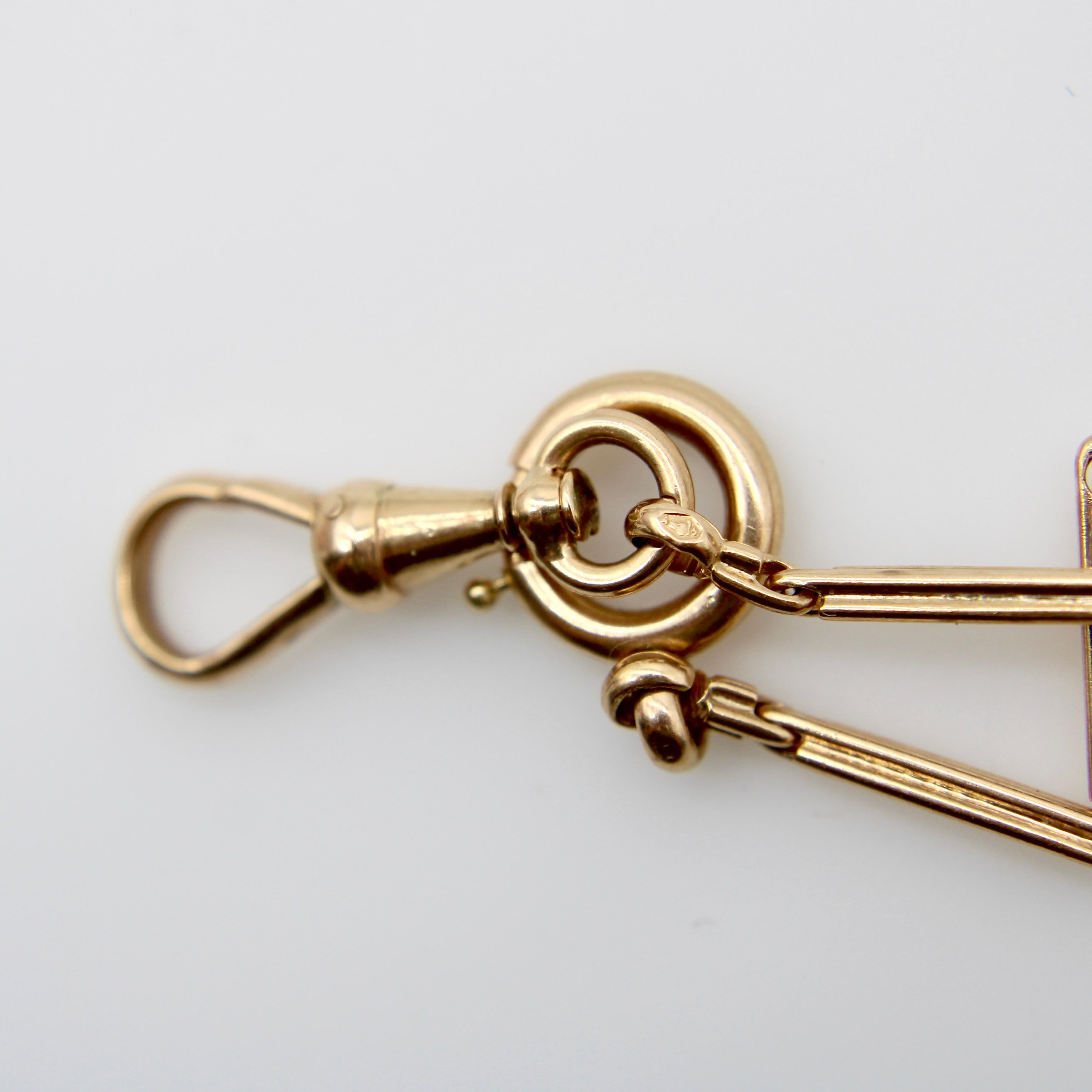 14K Gold Edwardian Austro-Hungarian Watch Chain For Sale 2