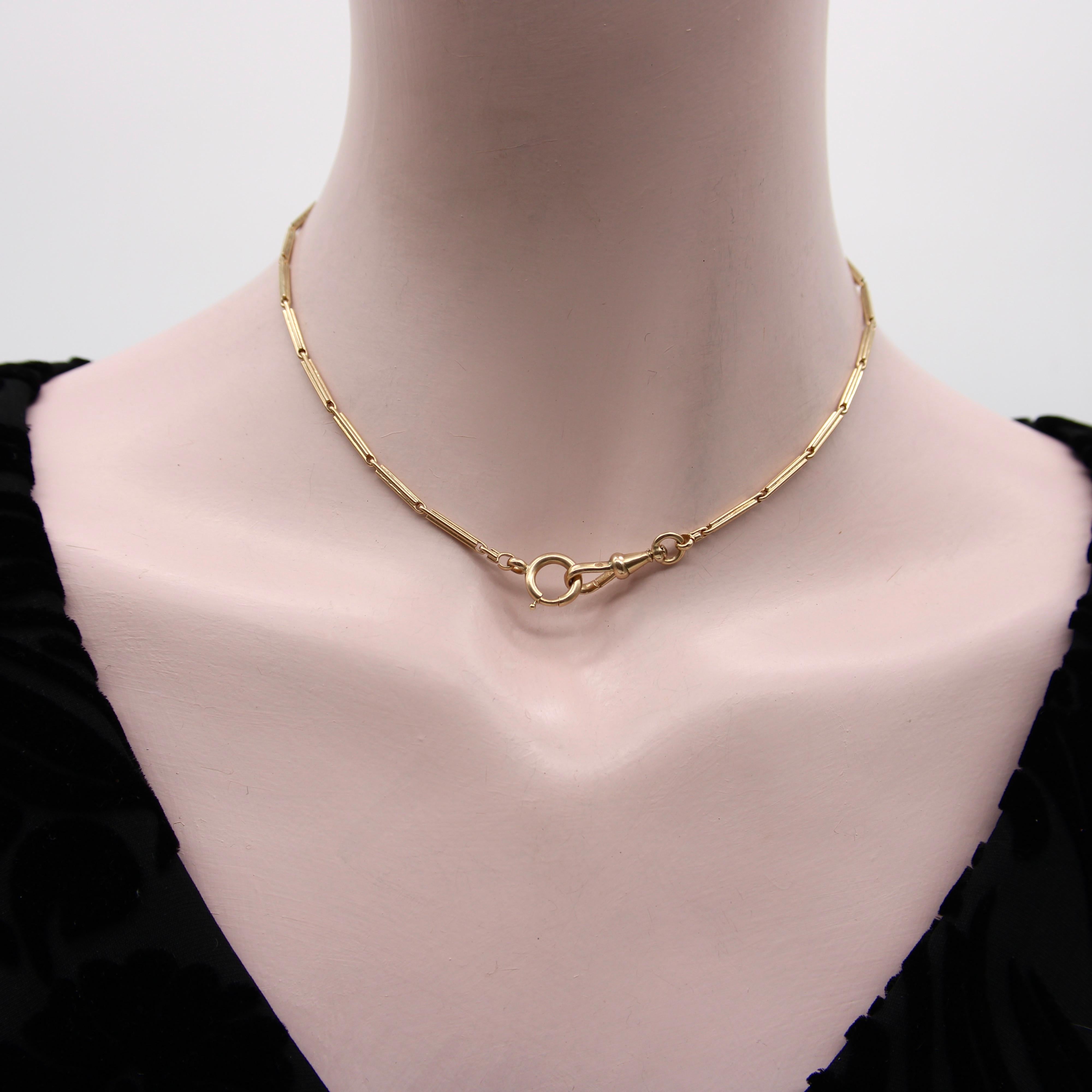 14K Gold Edwardian Austro-Hungarian Watch Chain For Sale 3