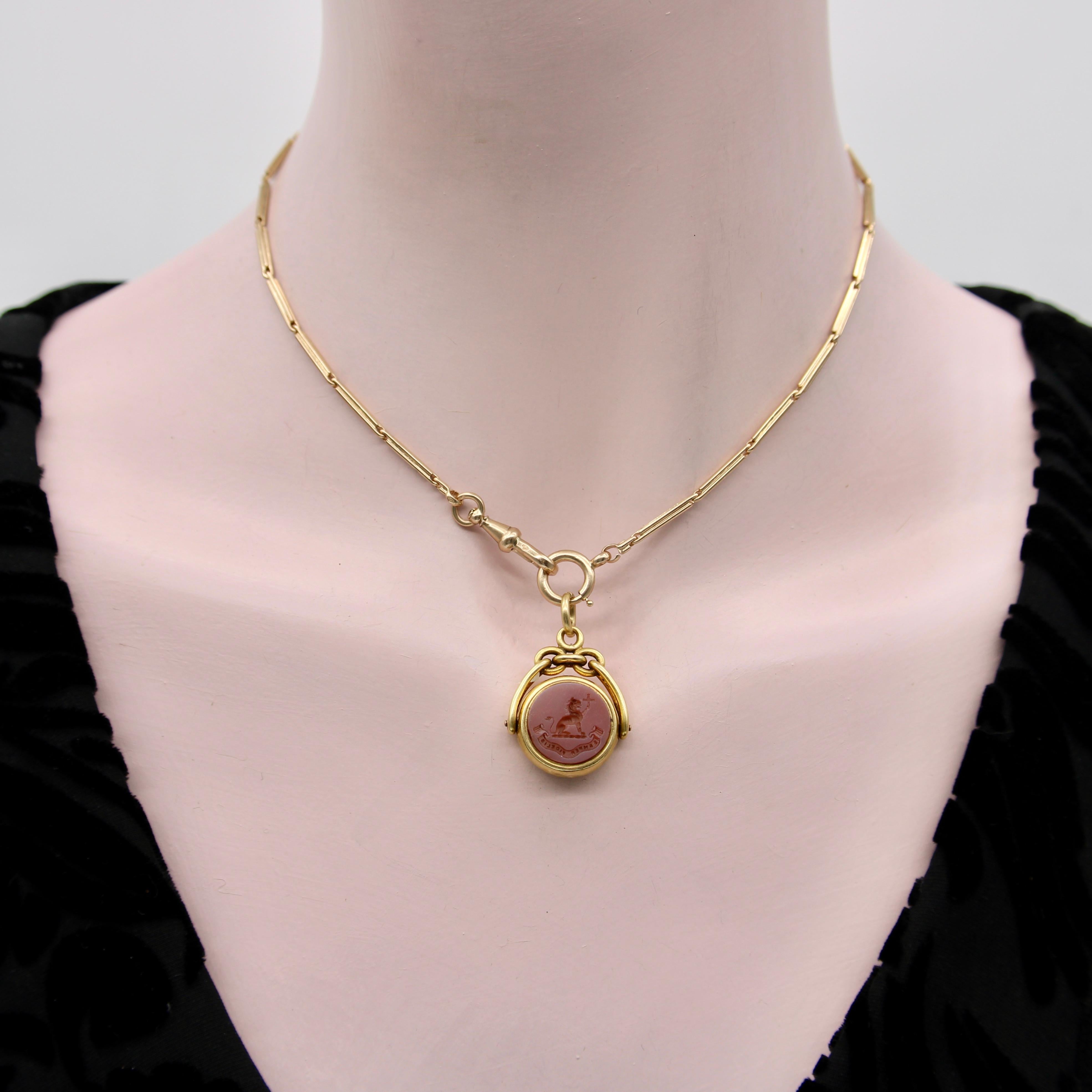 14K Gold Edwardian Austro-Hungarian Watch Chain For Sale 4