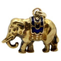 14K Gold Edwardian Elephant Charm