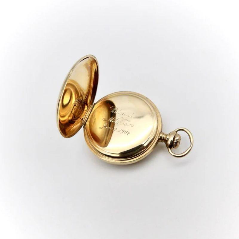 14K Gold Edwardian Elgin Ladies Pocket Watch, 1904 In Good Condition In Venice, CA