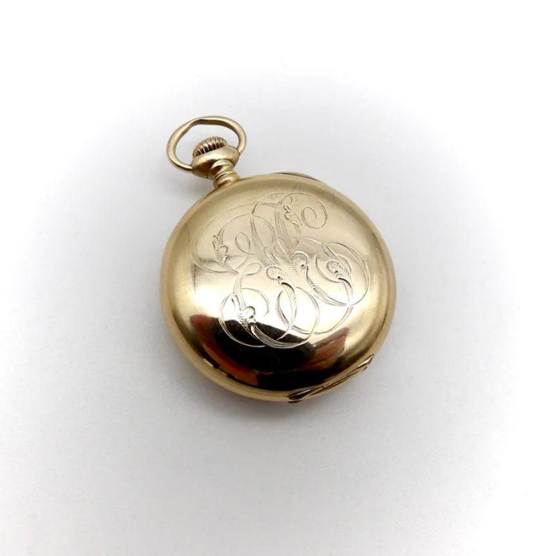 Women's or Men's 14K Gold Edwardian Elgin Ladies Pocket Watch, 1904