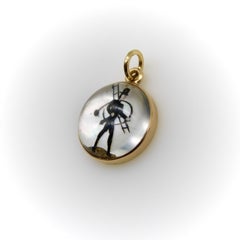 Pendentif en or 14 carats en cristal d'Essex de l'époque édouardienne représentant un ramoneur