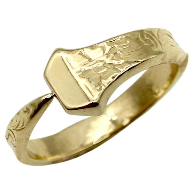 Bague Lucky Nail en or 14K d'inspiration édouardienne