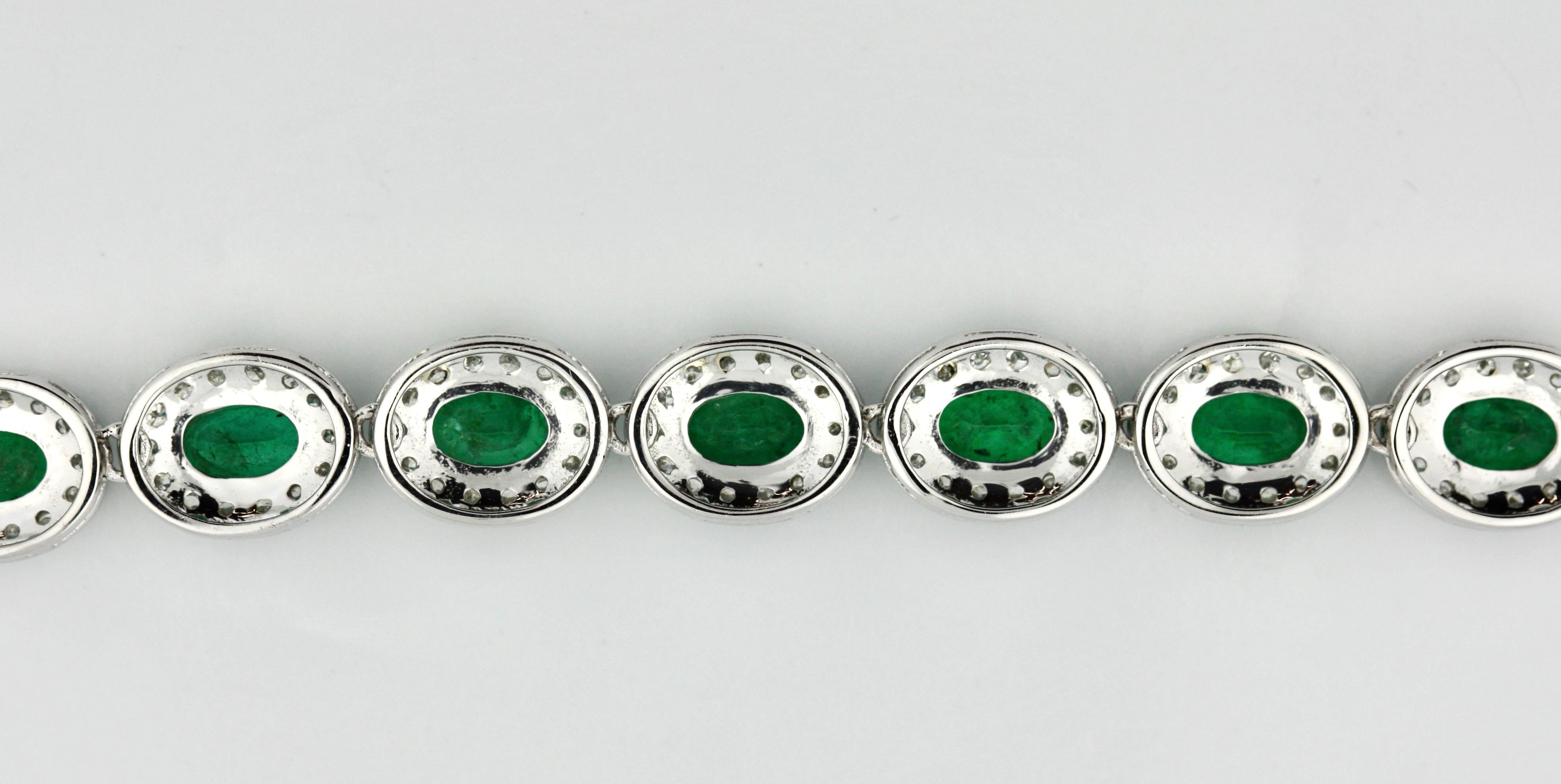 Emerald Cut 14K Gold Emerald and Diamond Necklace 