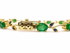 14K Gold Emerald Leaf Bridal Bracelet 8.50 Ct Zambian Emerald Bracelet Luxury