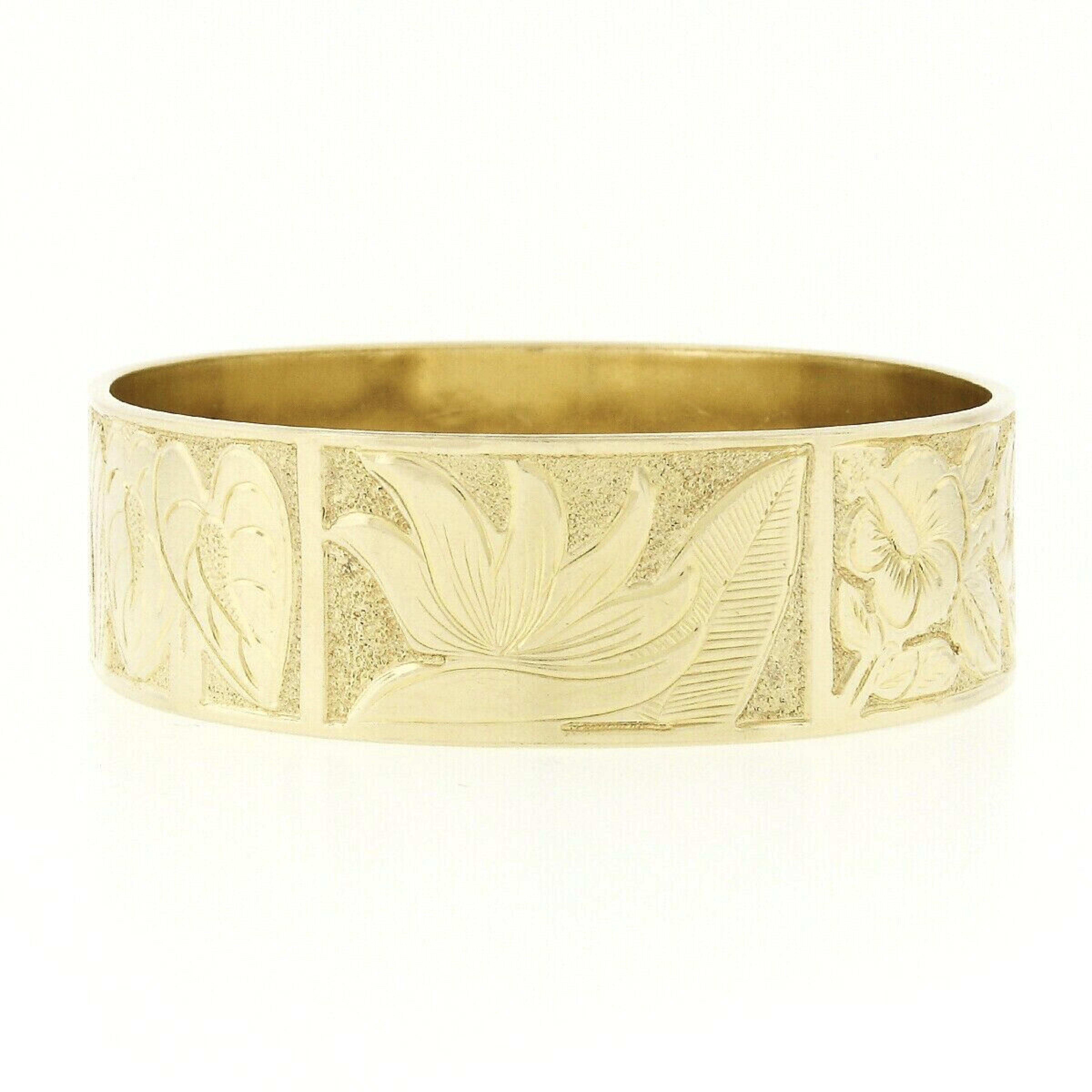 gold etched bangle bracelet