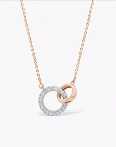 14k Gold Eternity Circle Life Necklace 16" Genuine Diamond Yellow Gold Pendant